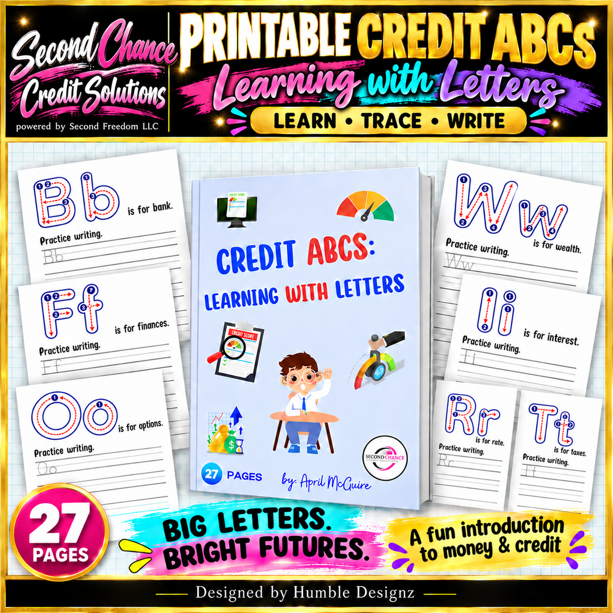 Printable Credit ABCs: Learning with Letters | Kids’ Financial Literacy